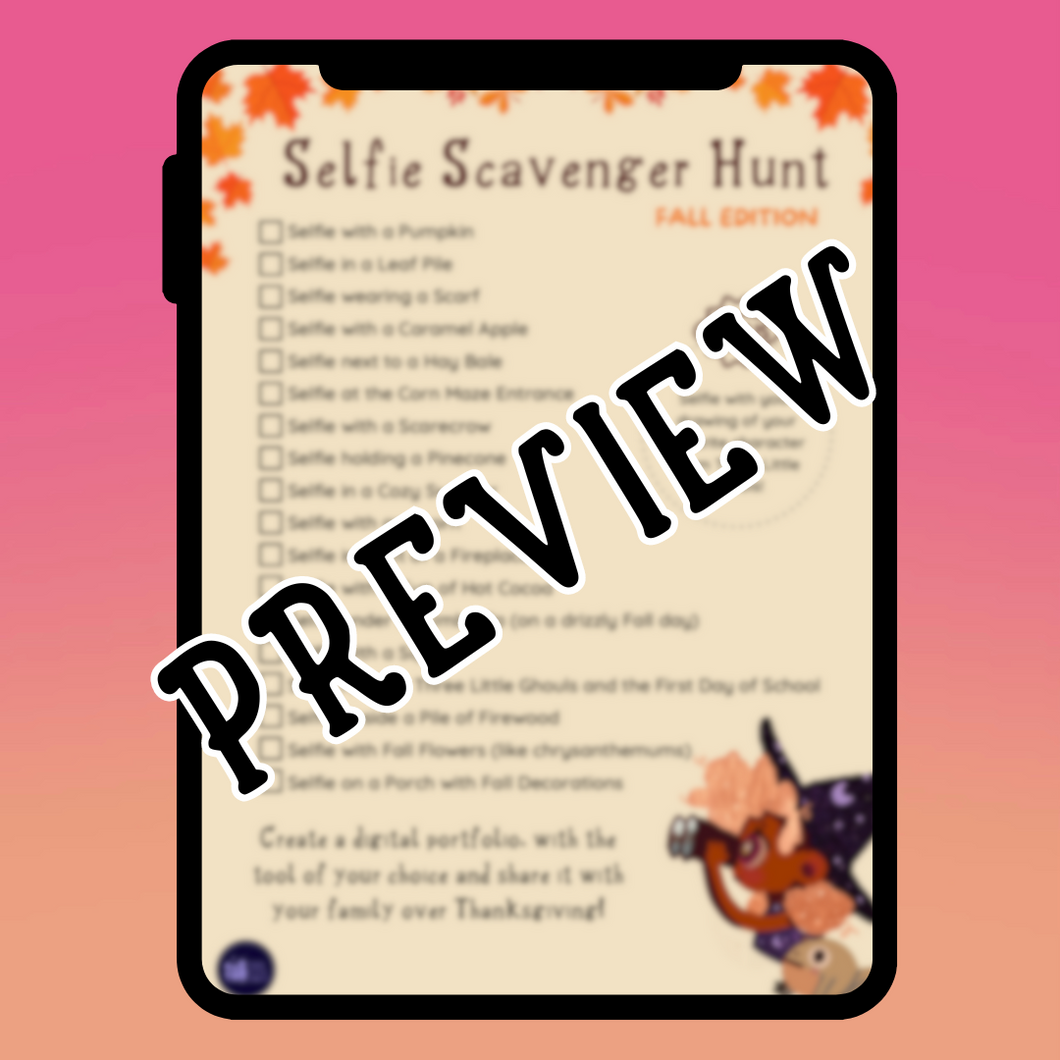 Selfie Scavenger Hunt (Fall Edition) Worksheet [Downloadable]